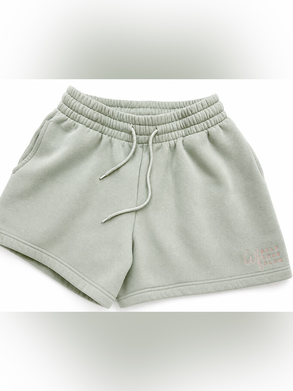 White Fox Boutique Sage Drawstring Athletic Shorts